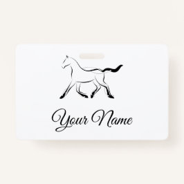 Crachá Cavalo elegante a preto