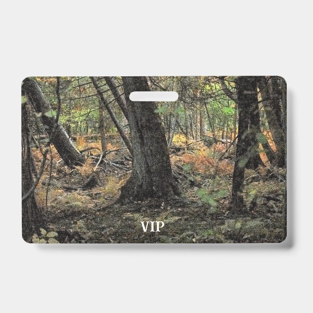 Crachá Cena da floresta do outono (Frente)