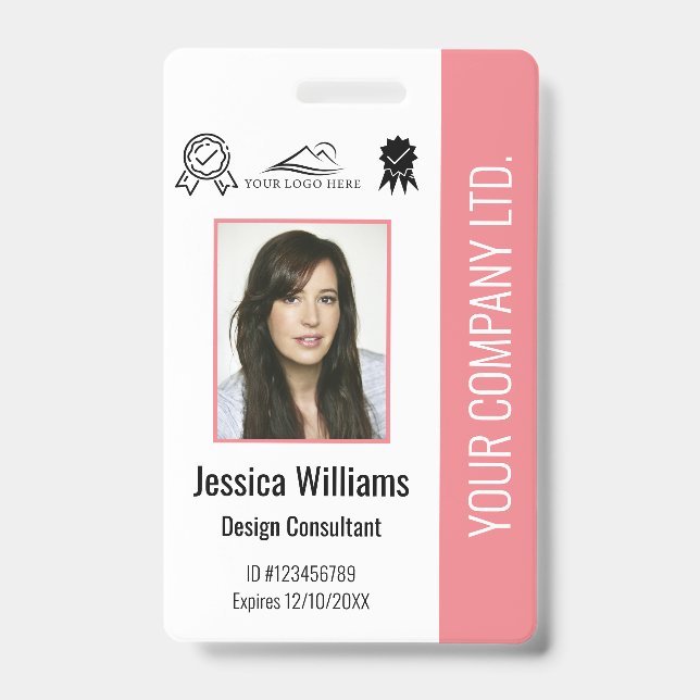 Crachá Certificação de Foto de Funcionário Personalizada  (Frente)