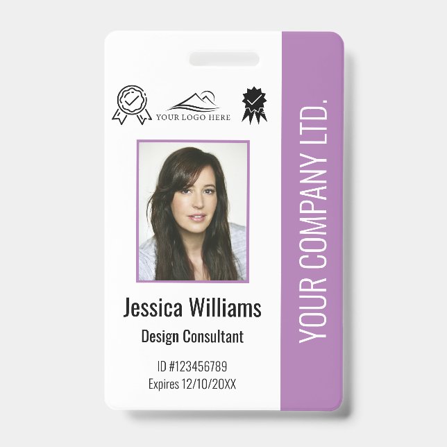 Crachá Certificação de Foto de Funcionário Personalizada  (Frente)