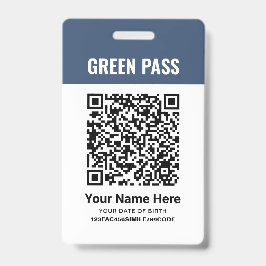 Crachá Certificado de Vacinação de Pass Verde Marinho PVC