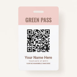 Crachá Certificado de Vacinação de Pass Verde PVC, Cor-de