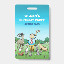 Crachá Chamando Todos os Animais de Aniversário