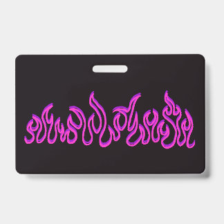 Crachá Chamas de Fogo Roxo Rosa Contorno de Chamas
