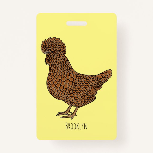 Crachá Chamois polish chicken cartoon illustration  (Frente)