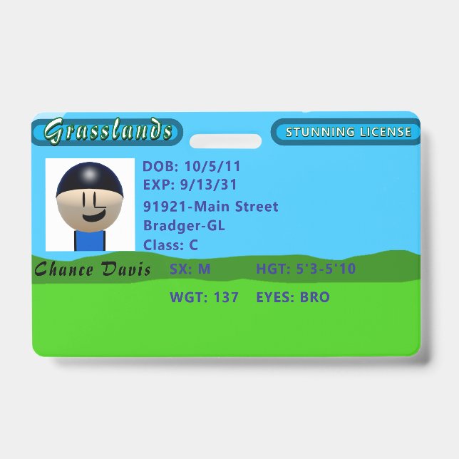 Crachá Chance's Stunning License (Front)