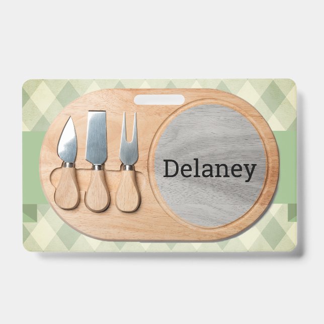 Crachá Charcuterie do costume de Cheeseboard (Frente)