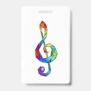 Crachá Chave musical arco-íris em clave de sol