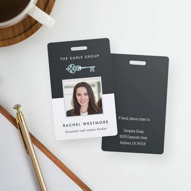 Crachá Chave Vintage | Imobilizações do Funcionário Imobi (Criador carregado)