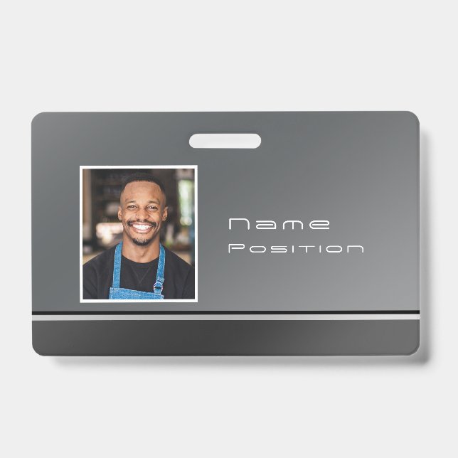 Crachá Chic Modern Business Silver Black (Front)