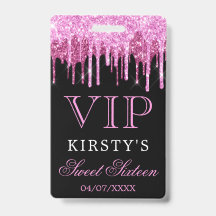 Chic Rosa Preto Brilho Gotejante Sweet Sixteen