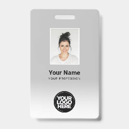 Crachá Cinza de Luz Gradiente de Foto Personalizada do Fu