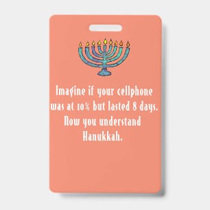 Crachá Citação engraçada e sarcástica de Hanukkah Chanuka