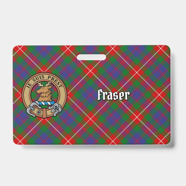 Crachá Clã Fraser de Lovat Brasão sobre Tartan (Frente)