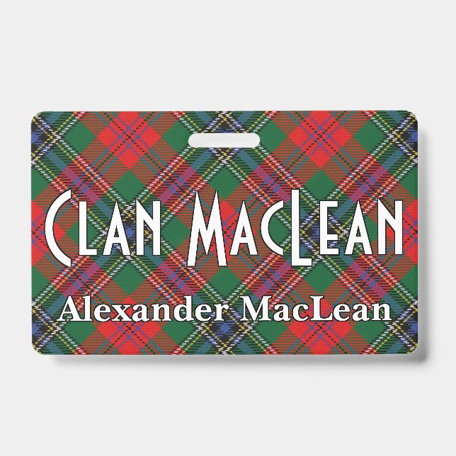 Crachá Clã Snappy MacLean Tartan Vermelho (Frente)