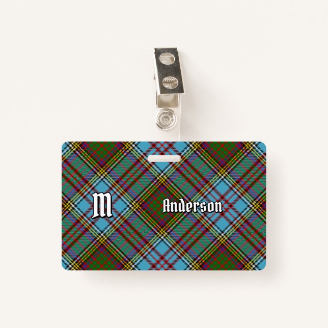 Crachá Clan Anderson Tartan (Frente com Clipe)