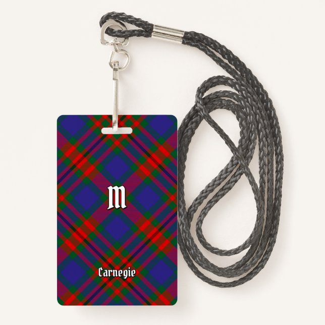 Crachá Clan Carnegie Tartan (Frente com cordão)