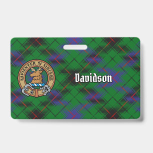 Crachá Clan Davidson Crest sobre Tartan