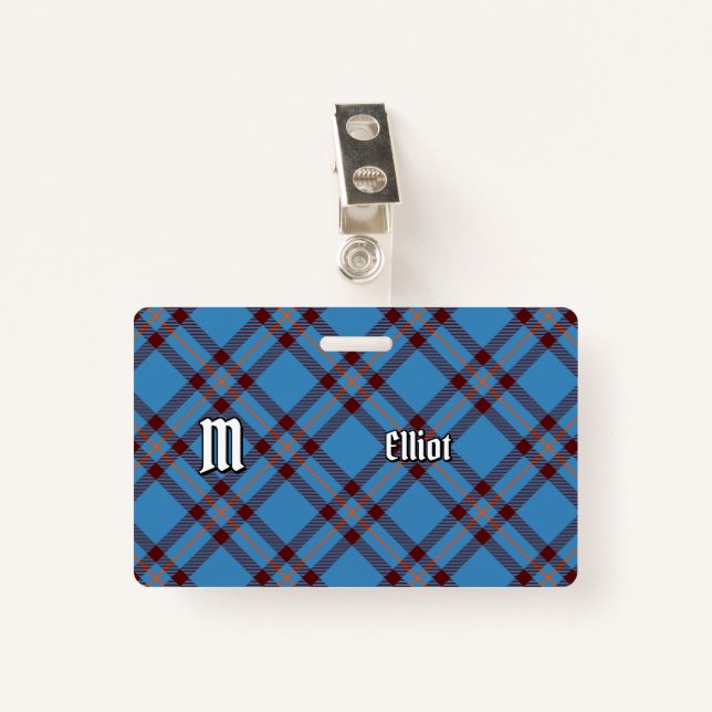 Crachá Clan Elliot Antigo Tartan (Frente com Clipe)