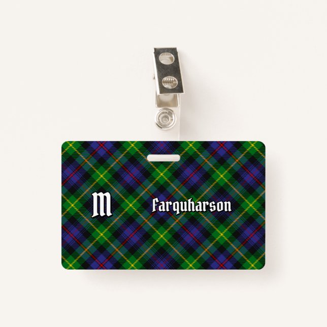 Crachá Clan Farquharson Tartan (Frente com Clipe)