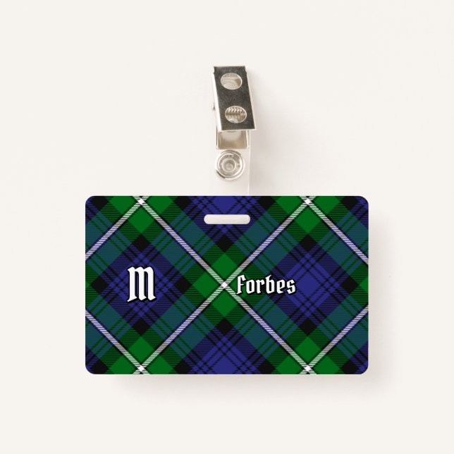 Crachá Clan Forbes Tartan (Frente com Clipe)