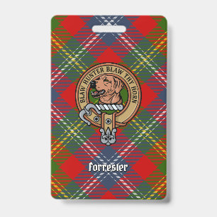 Crachá Clan Forrester Crest sobre Tartan