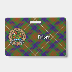Crachá Clan Fraser Crest sobre caçar Tartan