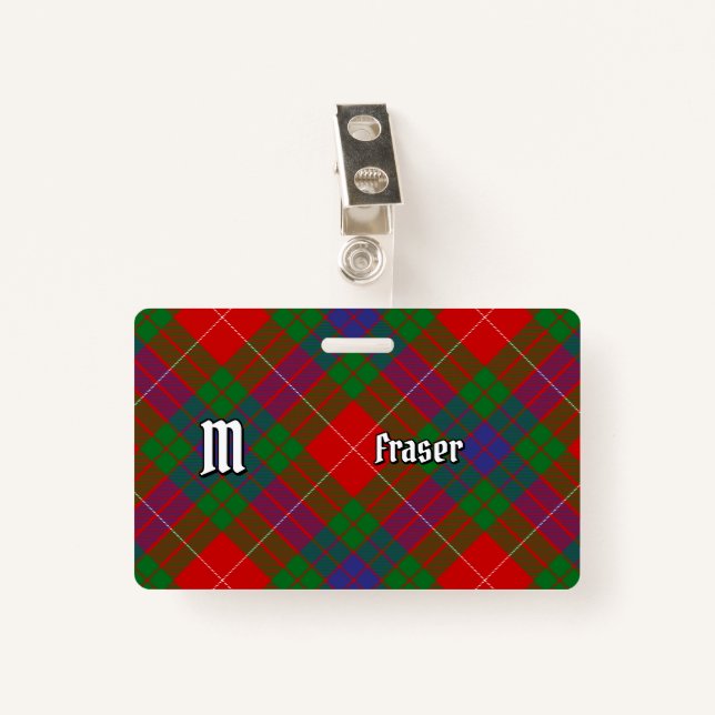 Crachá Clan Fraser Tartan (Frente com Clipe)