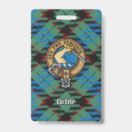 Crachá Clan Guthrie Crest sobre Tartan