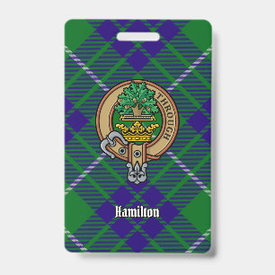 Crachá Clan Hamilton Crest sobre caçar Tartan