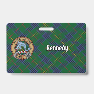 Crachá Clan Kennedy Crest sobre Tartan