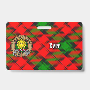 Crachá Clan Kerr Crest sobre Tartan