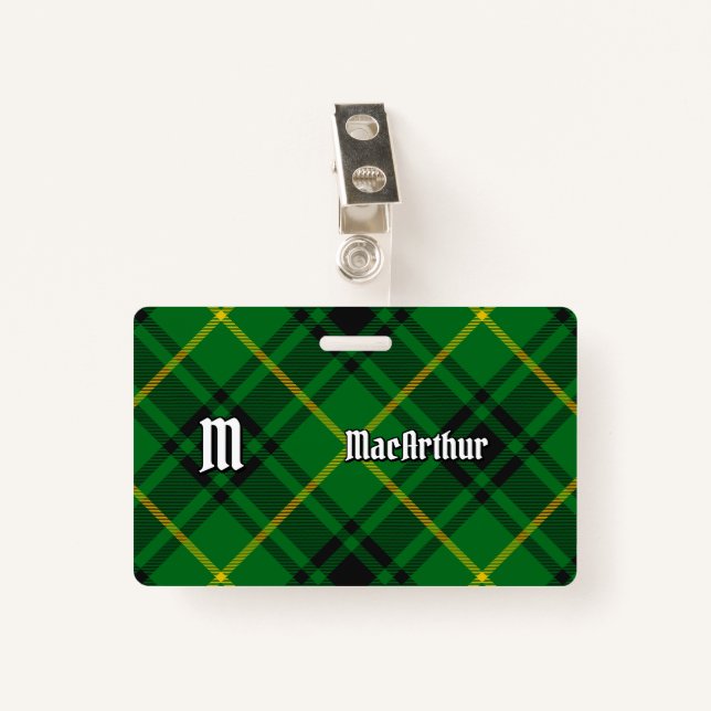 Crachá Clan MacArthur Tartan (Frente com Clipe)