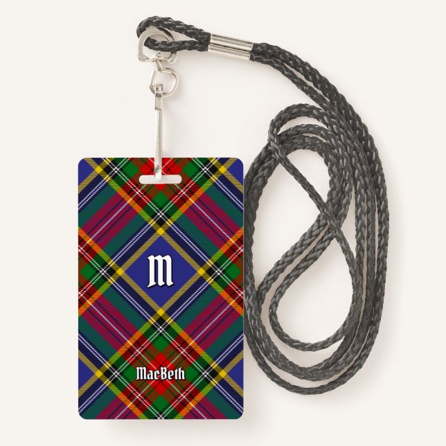 Crachá Clan MacBeth Tartan (Frente com cordão)