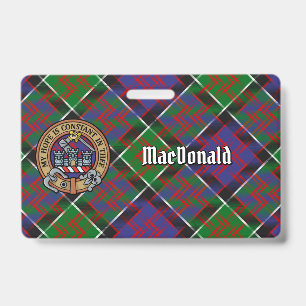 Crachá Clan MacDonald do Clanranald Crest sobre Tartan