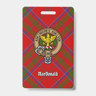 Crachá Clan MacDonald do Keppoch Crest sobre Tartan