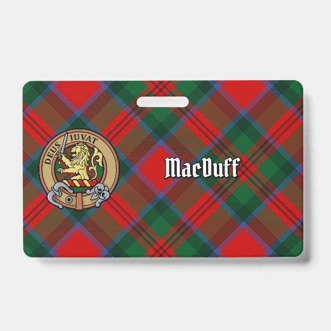 Crachá Clan MacDuff Crest sobre Tartan (Frente)