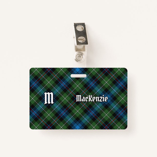 Crachá Clan MacKenzie Tartan (Frente com Clipe)