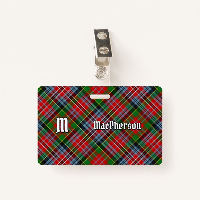 Crachá Clan MacPherson Tartan (Frente com Clipe)