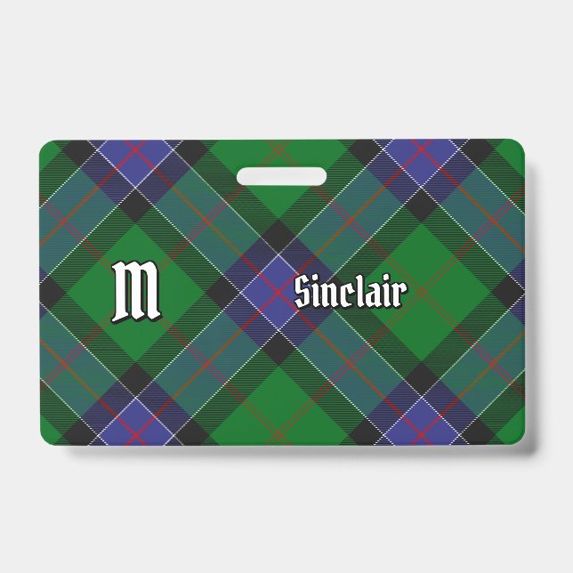 Crachá Clan Sinclair caçando Tartan (Frente)