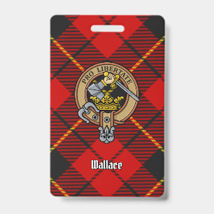 Crachá Clan Wallace Crest sobre Tartan