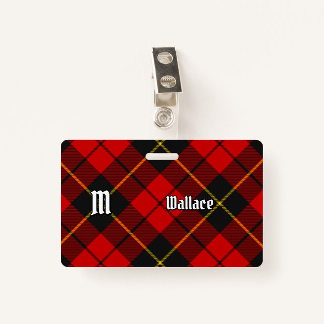 Crachá Clan Wallace Tartan (Frente com Clipe)