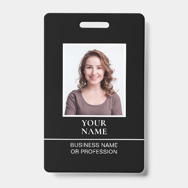 Crachá Classic Professional ID Black White Security (Frente)