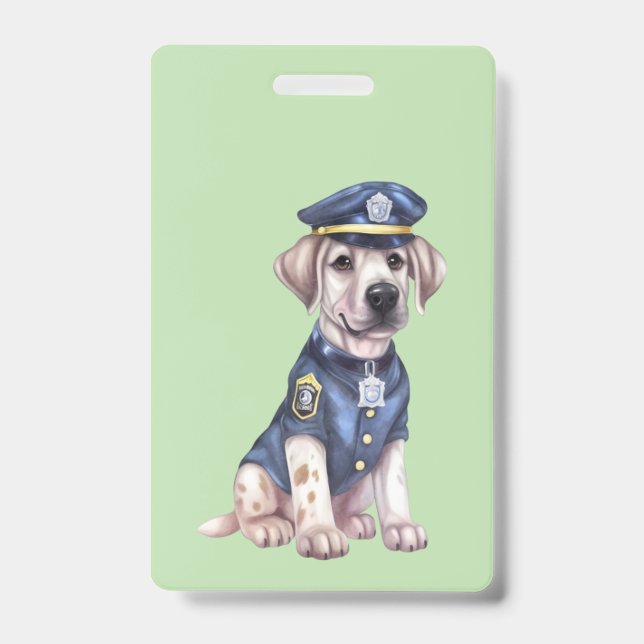 Crachá Clipart de Cão Policial | (Frente)