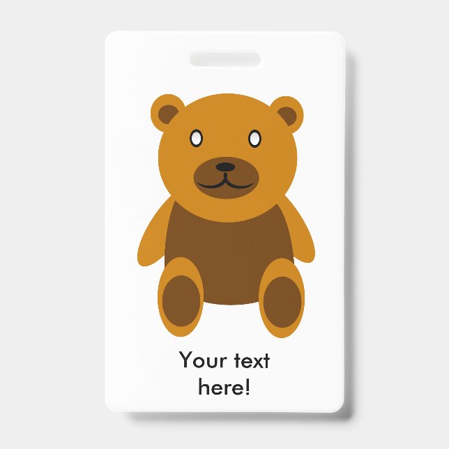 Crachá Clipart de ursinho marrom (Frente)