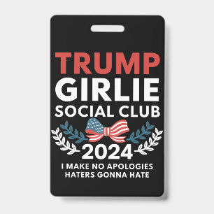 Crachá Clube Social Coquette Trump Garota Arco Eleição