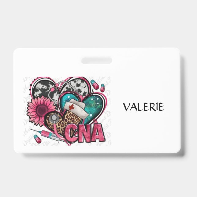 Crachá CNA Certified Nurse Aid Name Badge (Frente)