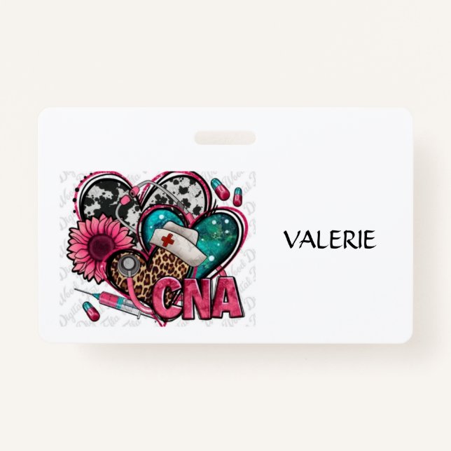 Crachá CNA Certified Nurse Aid Name Badge (Frente)