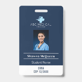 Crachá CNS Enfermeira Praticante Estudante Código QR Mari