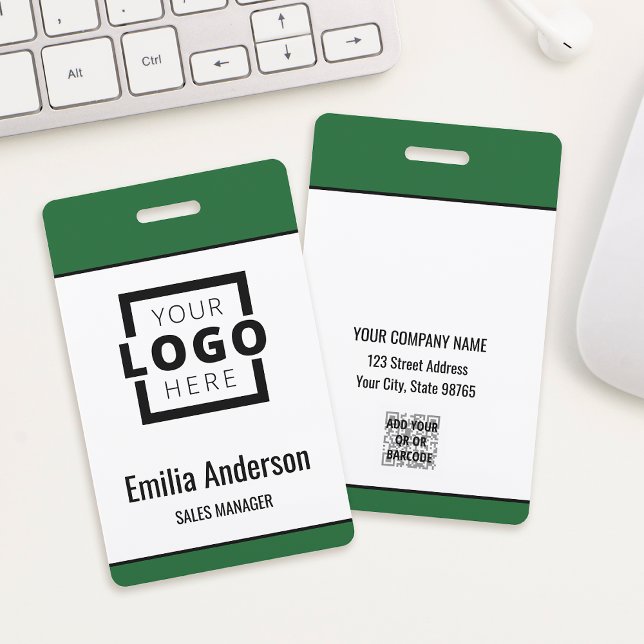 Crachá Código de Barras Básico do Logotipo Comercial Pers (Criador carregado)